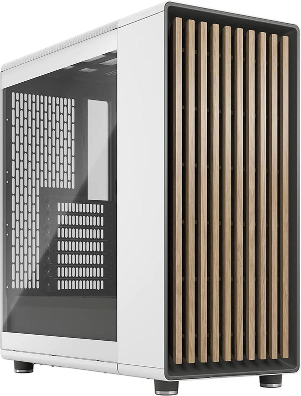 Fractal Design North Mid Tower Case Chalk White Tempered Glass (2x 140mm Non RGB Fans Included) - Anigma